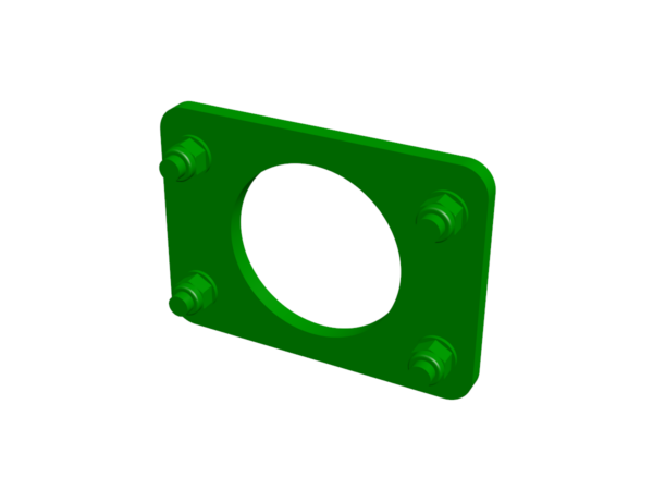 Spannplatten für UIC-Puffer – Ausführung 2 (3D-Rendering)