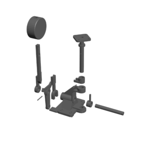 3D-Rendering des Weichenstellhebels (Explosionsdarstellung)